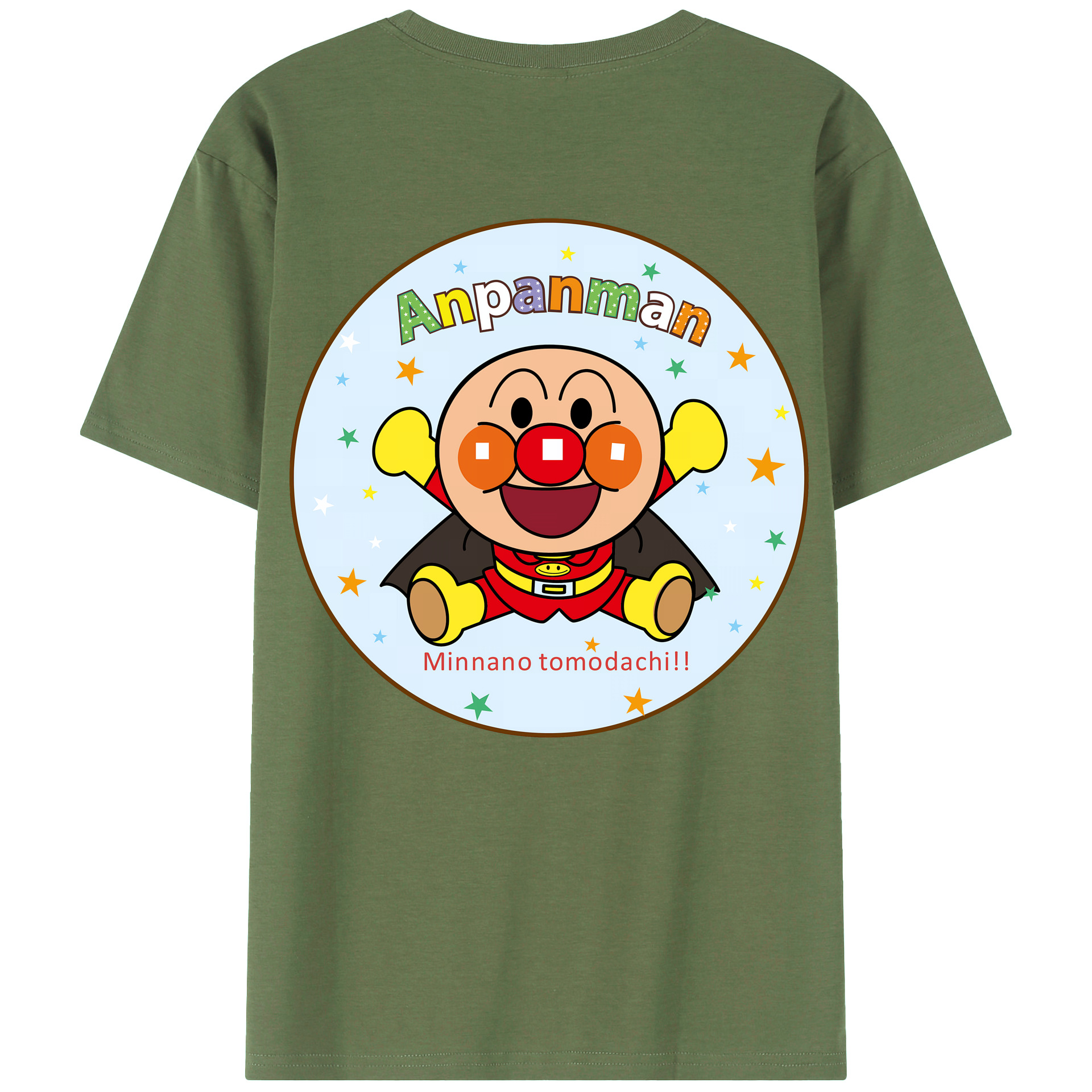 （画像用） アンパンマン Anpanman 綿100％ メンズ半袖Tシャツ（バックプリント） 通気性
